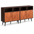 Buffet en Bois et Placage Noyer avec 4 Portes