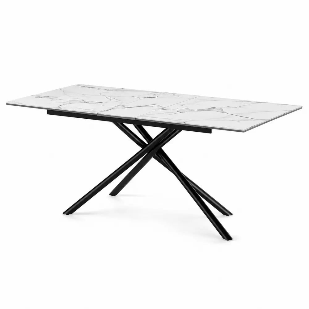 Table à manger 180x90cm en céramique et métal