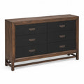 Commode en bois d'acacia et MDF avec 6 tiroirs