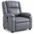 Fauteuil inclinable en cuir synthétique gris avec fonction de massage