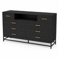 Commode en bois avec poignées en métal doré et pieds métalliques 120 x 40 x 80 cm