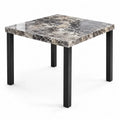 Table carrée en marbre et pieds en métal 90x90x75 cm