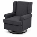 Fauteuil pivotant en tissu avec base en métal