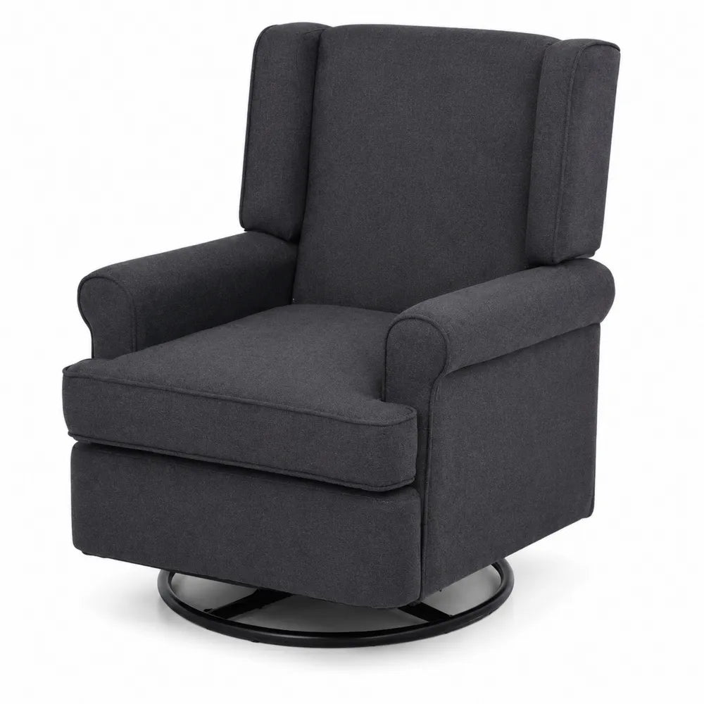 Fauteuil pivotant en tissu avec base en métal