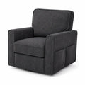 Fauteuil pivotant en tissu gris foncé