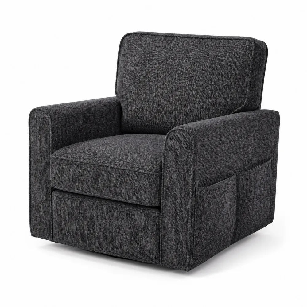 Fauteuil pivotant en tissu gris foncé