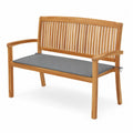 Banc en teck avec coussin en polyester gris